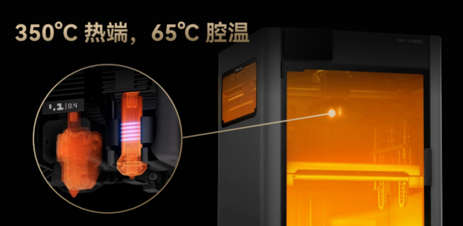 350°C hotend, 65°C chamber