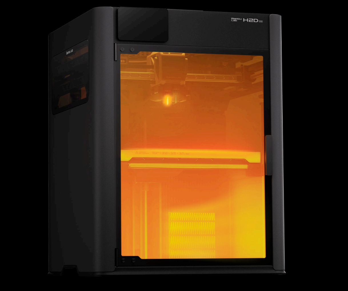 H2D Pro features 65°C active chamber heating with adaptive air circulation for intelligent temperature control by filament type
